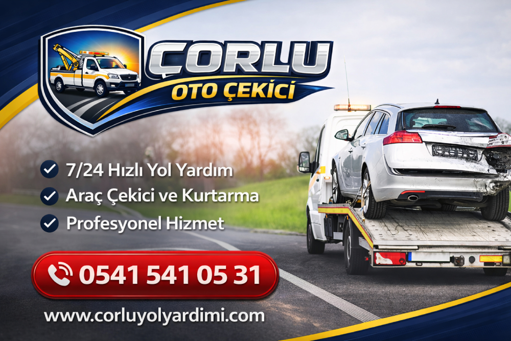 Çorlu oto çekici ve araç kurtarma hizmeti sunan profesyonel yol yardım görseli